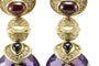 Boucles d'oreilles Boucles d'oreilles vintage en or jaune avec améthyste, onyx, rubis et diamants 58 Facettes 3294