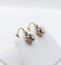 Boucles d'oreilles Dormeuses or jaune, diamants taille ancienne et diamant taille rose (circa 1900) 58 Facettes A05647