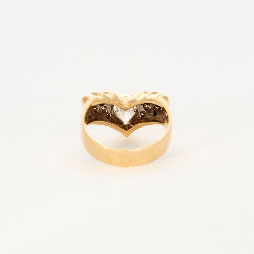 Bague 54 Bague aigrette en or jaune sertis de diamants 58 Facettes GS2