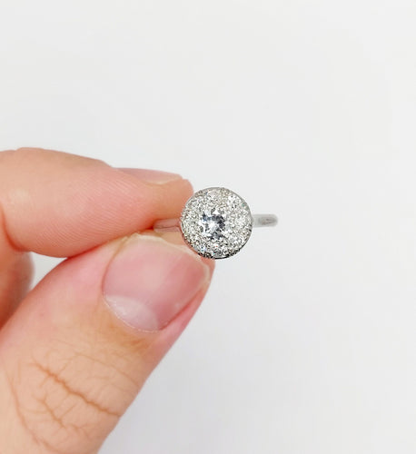 Bague 49 Bague marguerite art deco Platine et 0,65 carats diamant (circa 1940) cible 58 Facettes A06164