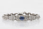 Bracelet Bracelet exclusif en or blanc avec saphir et diamants de style Art Déco 58 Facettes PPK03