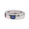 Bague 41 O.J. Perrin Bague Jonc  Or blanc Saphir 58 Facettes 1582974CN