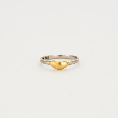 Bague Bague avec motif coeur en or jaune et platine 58 Facettes LP603/4