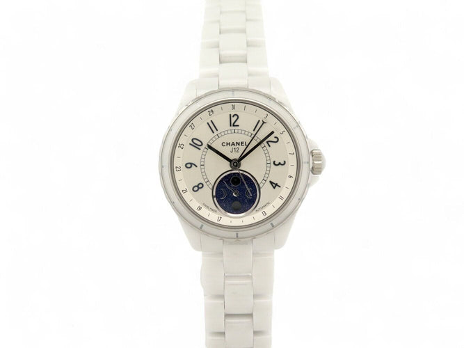 Montre montre CHANEL j12 h3404 automatique moonphase ceramique blanche 58 Facettes 271323