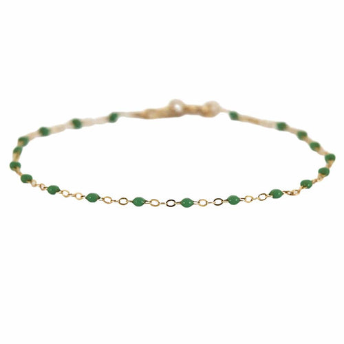 Bracelet GIGI Clozeau - Classique Gigi - Bracelet en or jaune et résine verte 58 Facettes BRI0094X3