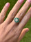 Bague 55 Bague de style Art déco en platine avec diamants et émeraudes 58 Facettes