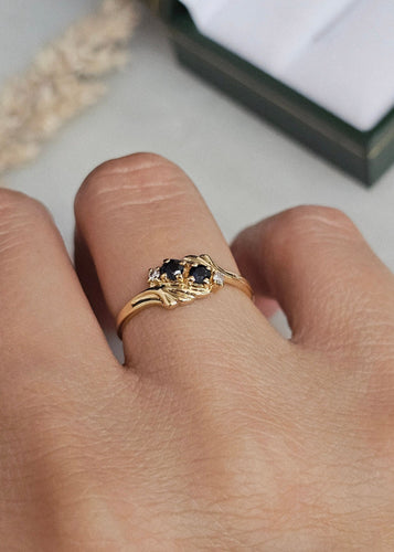 Bague 53 Bague or jaune saphirs et diamants 58 Facettes 663