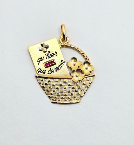 Pendentif AUGIS - Médaille d'Amour corbeille 58 Facettes 545
