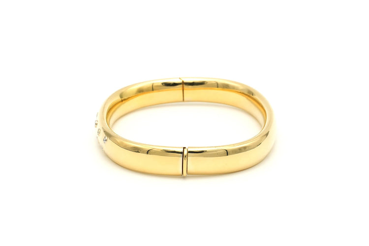 Bracelet Bracelet contemporain en or jaune serti de diamants taille brillant 58 Facettes B671