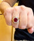 Bague 53 Bague en or jaune 18 carats rubis ovale et diamants baguettes 58 Facettes