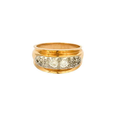Bague 54.5 Bague en Or jaune & blanc 18k Diamants 58 Facettes CHA5622