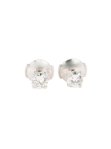 Boucles d'oreilles Puces d'oreilles or blanc diamants ronds 0.7 carat 58 Facettes 1099.32