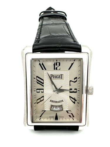 Montre PIAGET. Collection "Emparador", montre en or blanc automatique. 58 Facettes