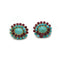 Boucles d'oreilles Boucles d'oreilles, années 50, or jaune 750, rubis et turquoises 58 Facettes 1286