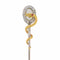 Broche Épingle à bâton d'Esculape : un hommage à la médecine en or et en diamants 58 Facettes 24323-0289