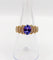 Bague 52 Bague jonc vintage en or 18k tanzanite 1,10 ct et diamants 58 Facettes B01020