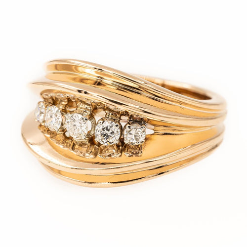 Bague 54 Bague Pont Or rose Diamant 58 Facettes 1819139CN