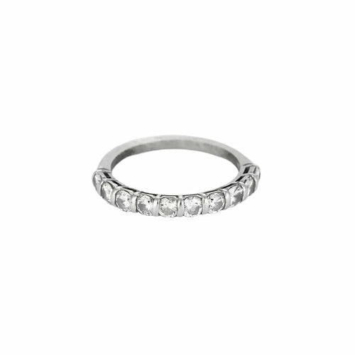 Bague 53 Demi-Alliance en or blanc et diamants 58 Facettes PER0261X3