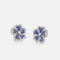 Boucles d'oreilles TIFFANY - Boucles d'oreilles fleurs en saphirs et diamants 58 Facettes