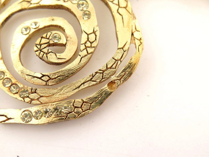Collier rare vintage collier CHRISTIAN LACROIX baroque a spirales dore & strass 58 Facettes 272655