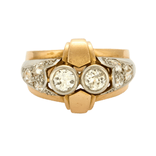 Bague 59.5 Bague en Or jaune, platine et Diamants 58 Facettes CHAL0518