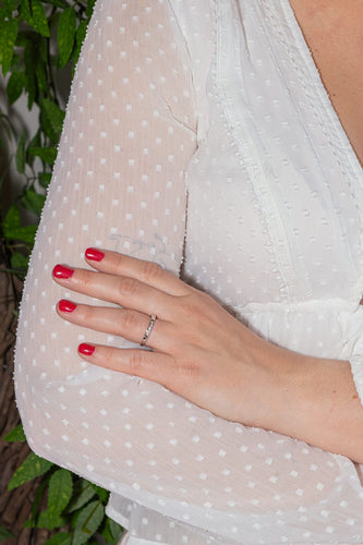 Bague 54 Bague Alliance Or blanc Diamant 58 Facettes 4098646RV