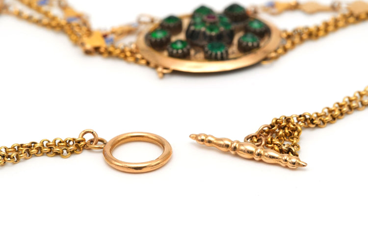 Collier Collier Napoléon III en or jaune 18 carats et émail serti de strass 58 Facettes 13650