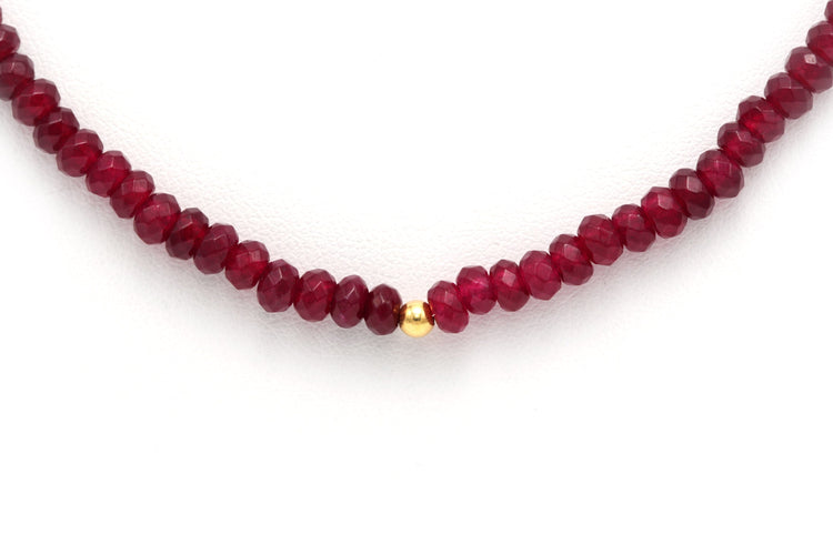 Collier Collier contemporain en or jaune et perles de rubis 58 Facettes B592