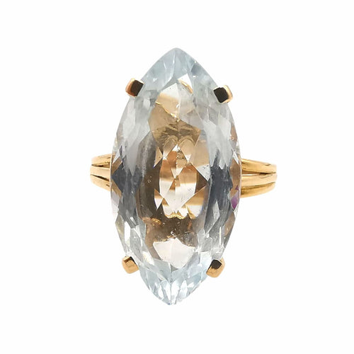 Bague 51 Bague or jaune & aigue-marine 58 Facettes