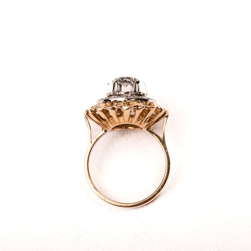 Bague 55 Bague dôme cible diamants en or et platine 58 Facettes LMB-324