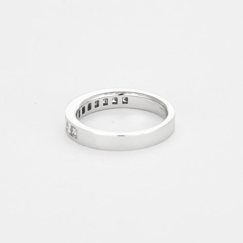 Bague 53 Demi Alliance or gris et diamants 58 Facettes LJ24