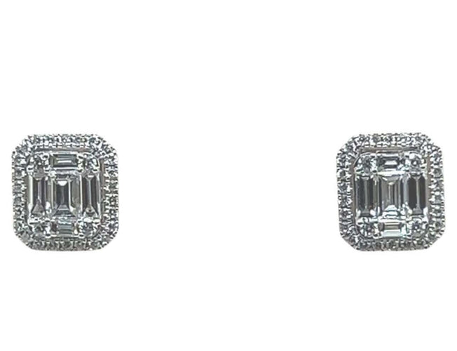 Boucles d'oreilles Boucles d'oreilles en or blanc avec 70 diamants 58 Facettes