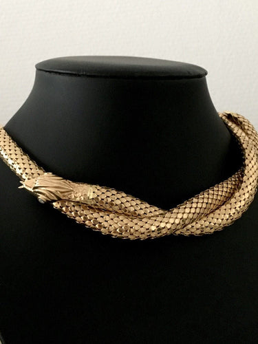 Collier Collier serpent en or jaune 18k et diamants 58 Facettes