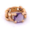 Bague 51 Bague vintage en or jaune avec améthyste 58 Facettes