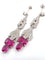 Boucles d'oreilles Superbes boucles d'oreilles en platine massif avec rubis et diamants 58 Facettes