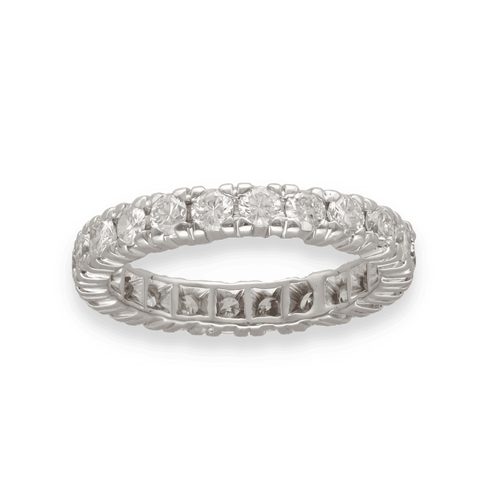 Bague Alliance en or blanc avec 1,10 Cts de diamants 58 Facettes