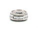 Bague 54 Superbe et unique bague en or blanc 18 carats avec diamants baguette, diamants taille brillant et émail noir 58 Facettes