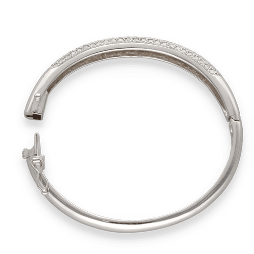 Bracelet Bracelet rigide ouvrant en or blanc serti de 5,0 Cts de diamants 58 Facettes