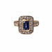 Bague 51 Bague saphir rectangle entourage diamants 58 Facettes 32700371