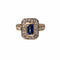 Bague 51 Bague saphir rectangle entourage diamants 58 Facettes 32700371
