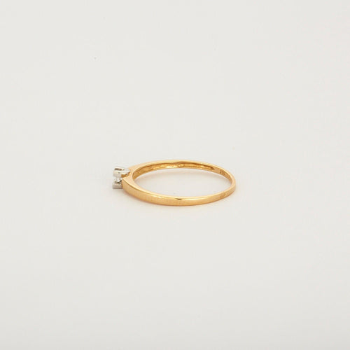 Bague 54 Solitaire or jaune et blanc diamant 58 Facettes 3121273