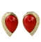 Boucles d'oreilles Boucles d'oreilles luxueuses en or jaune ornées de corail et de diamants 58 Facettes 1850