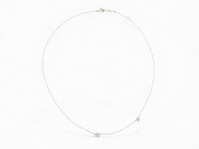 Collier collier AHKAH pendentif fleurs en or blanc 18k diamants roses 58 Facettes 271723