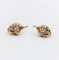 Boucles d'oreilles Dormeuses art déco en or rose 18k et pierres blanches (circa 1940) 58 Facettes A06470