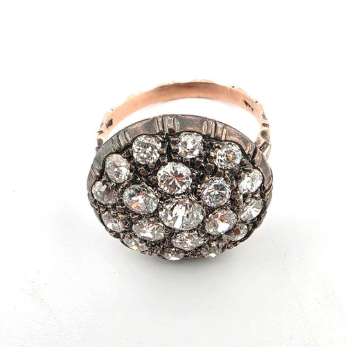 Bague 54 Superbe bague ancienne en argent et argent avec diamants 58 Facettes