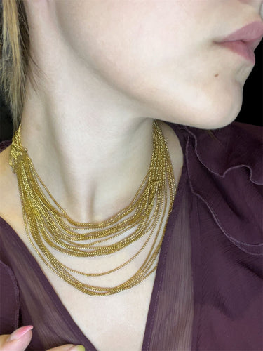 Collier Collier Manin « Fili d'Oro » en or jaune 58 Facettes