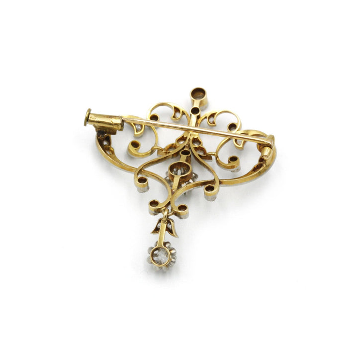 Broche Broche or jaune et blanc diamants 58 Facettes 240294R