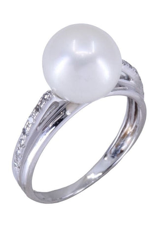 Bague 48 BAGUE PERLE ET DIAMANTS 58 Facettes 086031