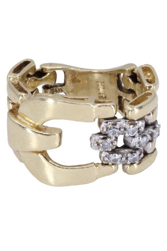 Bague 52 Bague moderne articulée 2 ors diamants 58 Facettes 086061