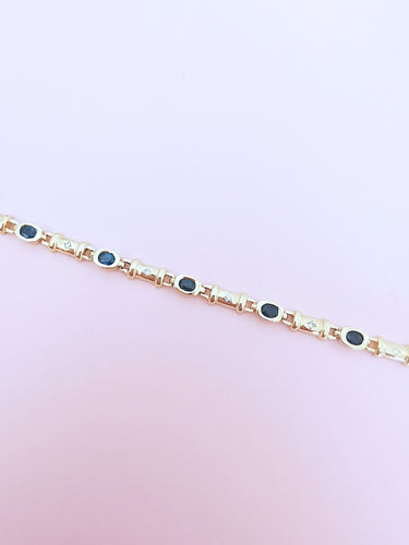 Bracelet Bracelet or jaune saphirs et diamants 58 Facettes AA 1689